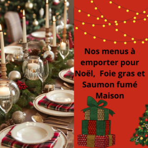 Notre menu et nos produits pour Noël